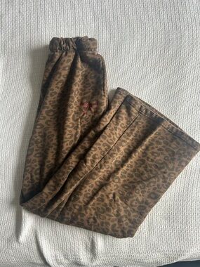 Le Lis Brown Leopard Print Jogger Pants